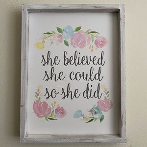 She believes she could do she did walk decor